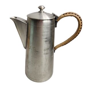 Vintage Royal Selangor Pewter Teapot Wicker Handle